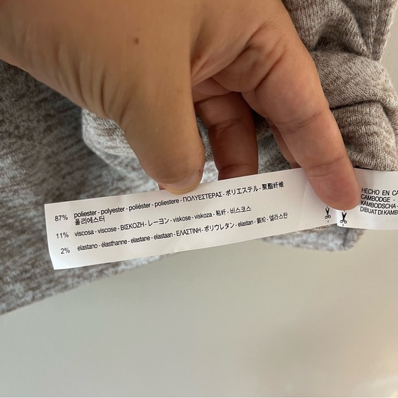 Zara Cinched Long Sleeve Cream Tan Soft Lightweight Oversized Sweater Dress Med - Picture 5 of 8